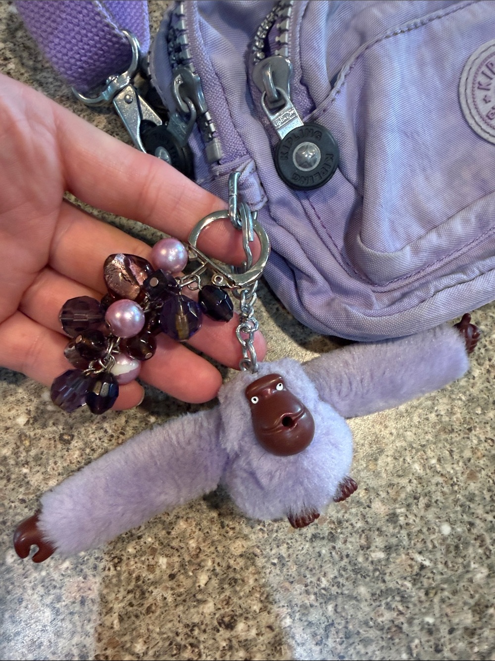Kipling Lilac Crossbody Beltbag with Plush Monkey Charm - Picture 2 of 6